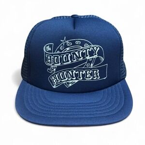 Vintage Irish Navy Blue Bounty Hunter Lucky Horse Shoe Mesh Snapback Hat OSFA